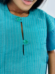 Turquoise Aso Oke Desert Top