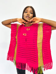 Pink & Gold Aso Oke Desert Top