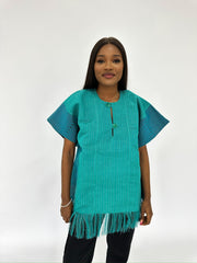 Turquoise Aso Oke Desert Top