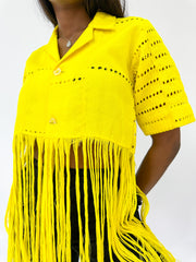 Yellow Aso Oke Crop Top