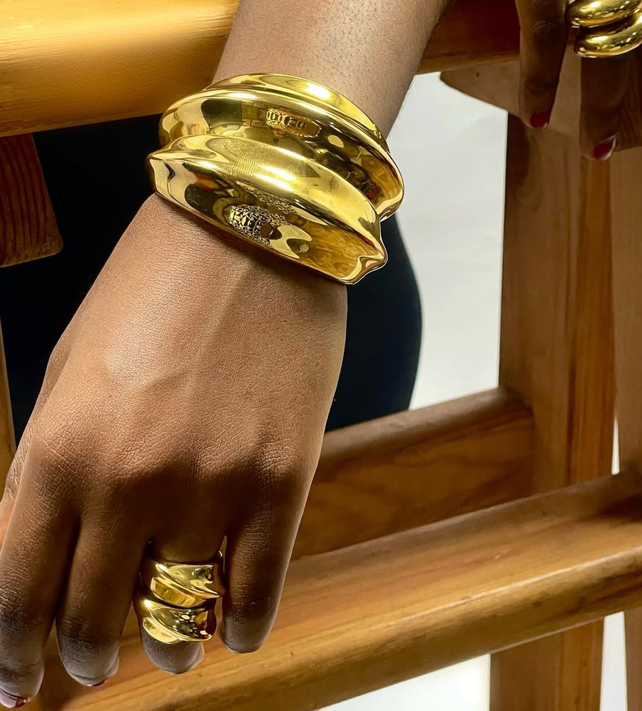 Lewa Gold Chunky Bracelet