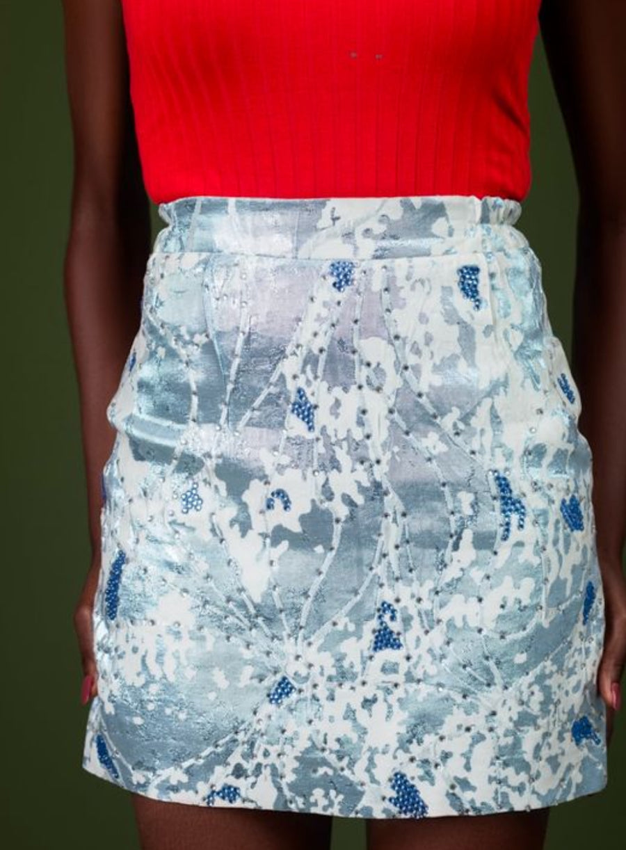 Renoni Capella Skirt in Baby Blue