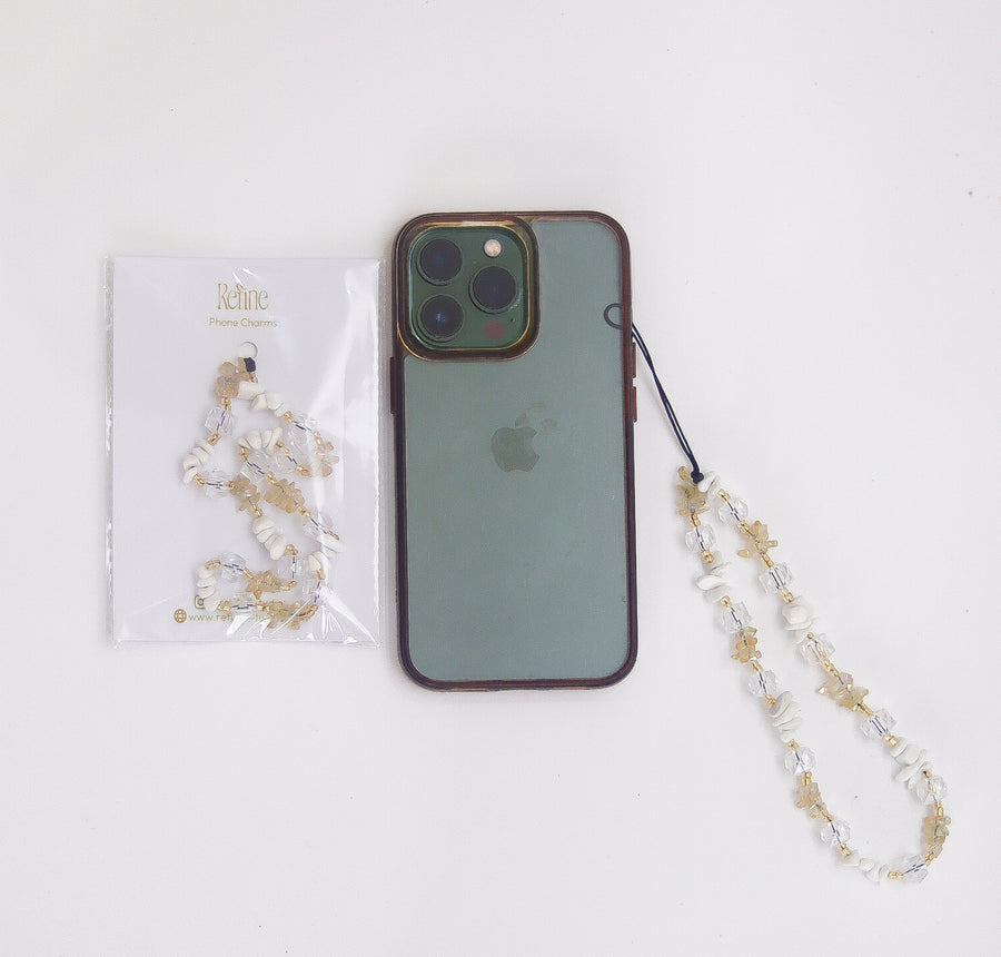 Gold Mason Chipped Beaded Phone Charm