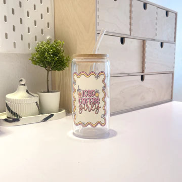 "Iced Coffee Girly" Libby Glass Cup