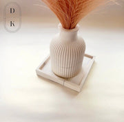 White Ribbed Vase