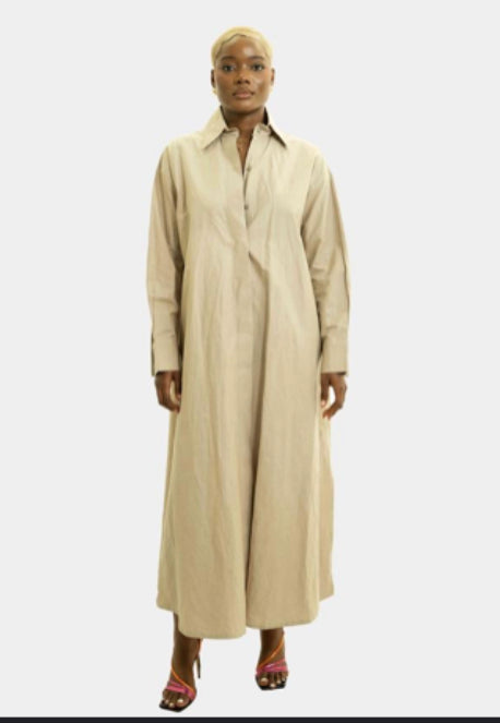 Labi Linen Maxi Shirt Dress