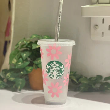 Pink Daisies Starbucks Cup