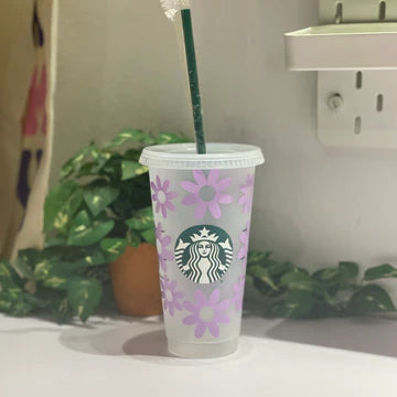 Purple Daisies Starbucks Cup