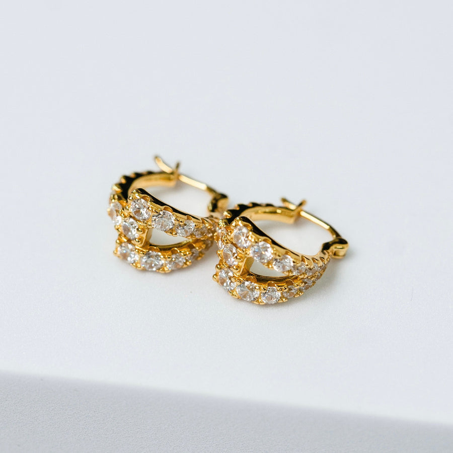 Dawn Double Hoop Gold Earrings