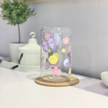 Retro Hipster Libby Glass Cup 16oz