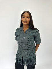 Grey Aso Oke Classic Shirt