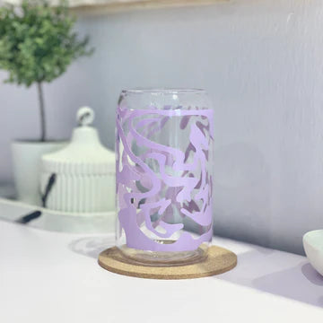 Purple Wavy Paint Libby Glass Cup 16oz