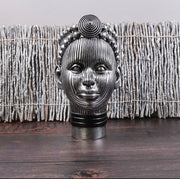 Olokun Head Antique Ornament Silver