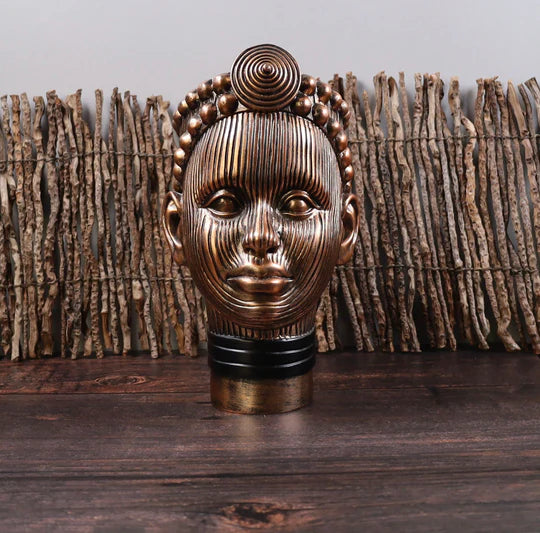 Olokun Head Antique Ornament Gold