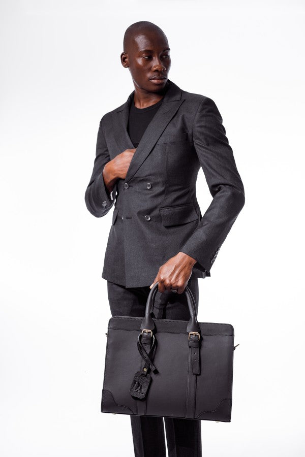 Zusi Black Briefcase Leather Bag