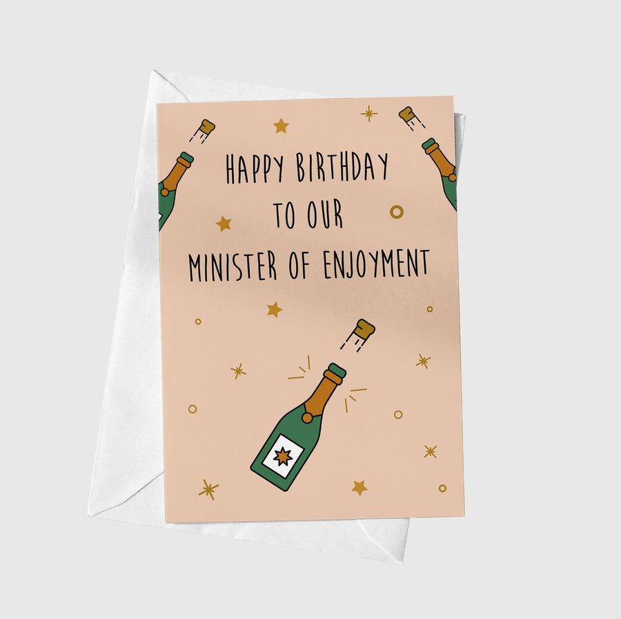 Minister of Enjoyment Birthday A5 Greeting Card