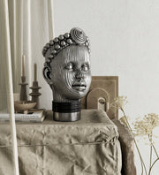 Olokun Head Antique Ornament Silver