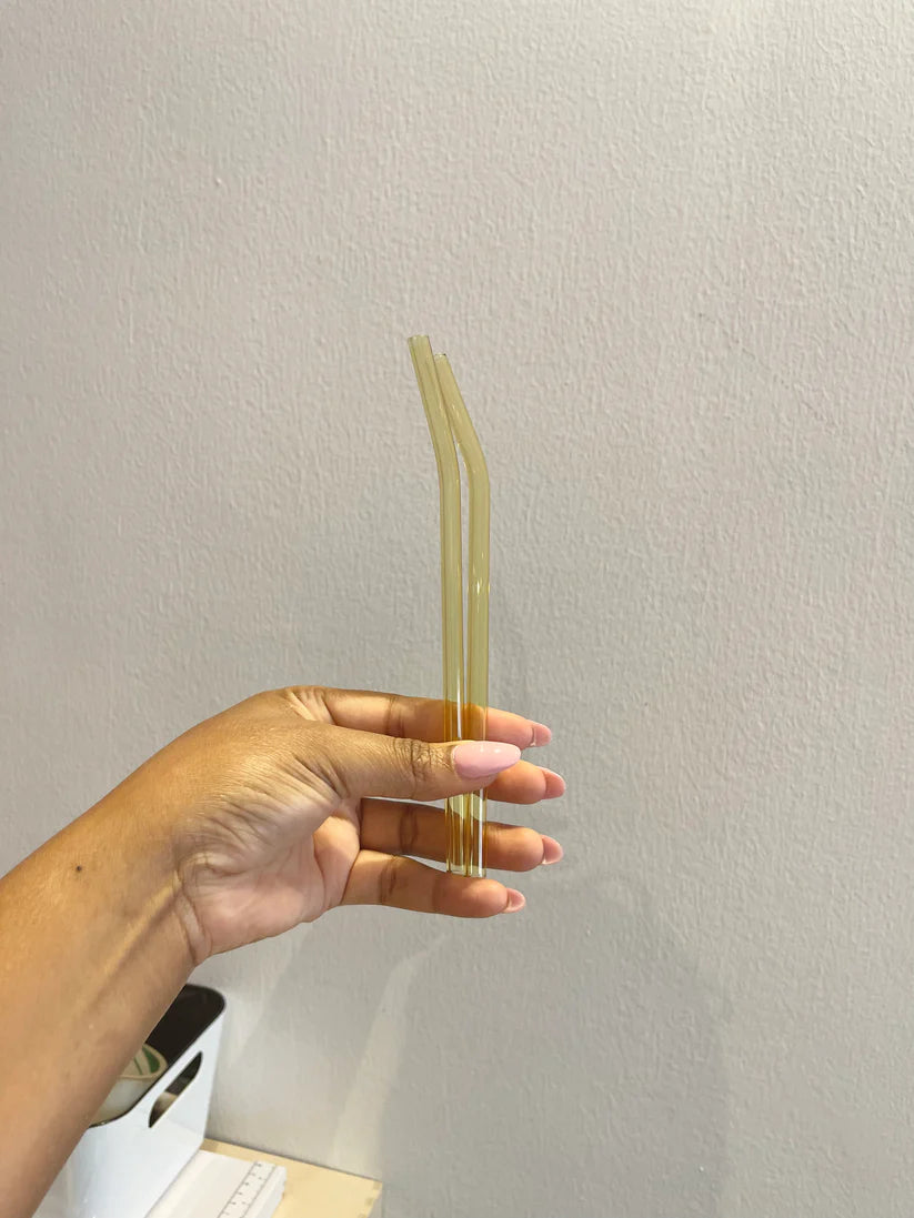 Yellow Transparent Bend Straw