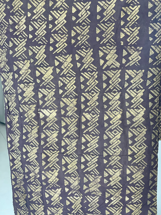 Pastel Brown Oyekola Cotton Brocade Adire