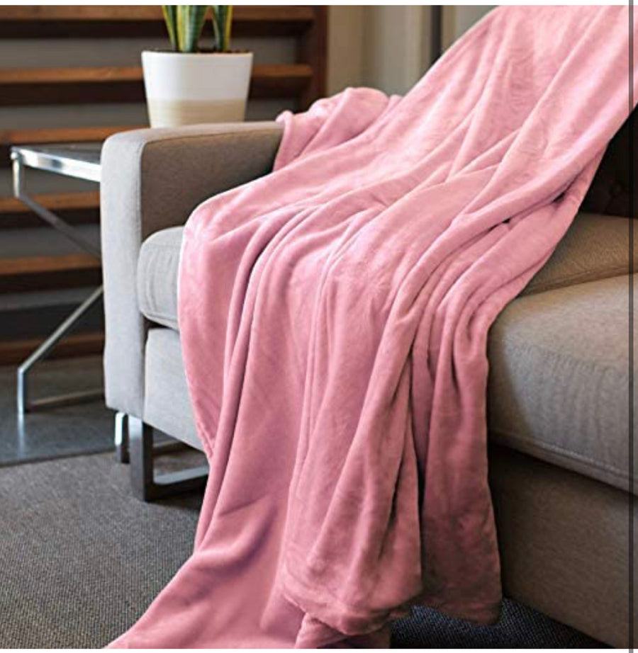 Kingole Fleece Velvet Blanket Pink