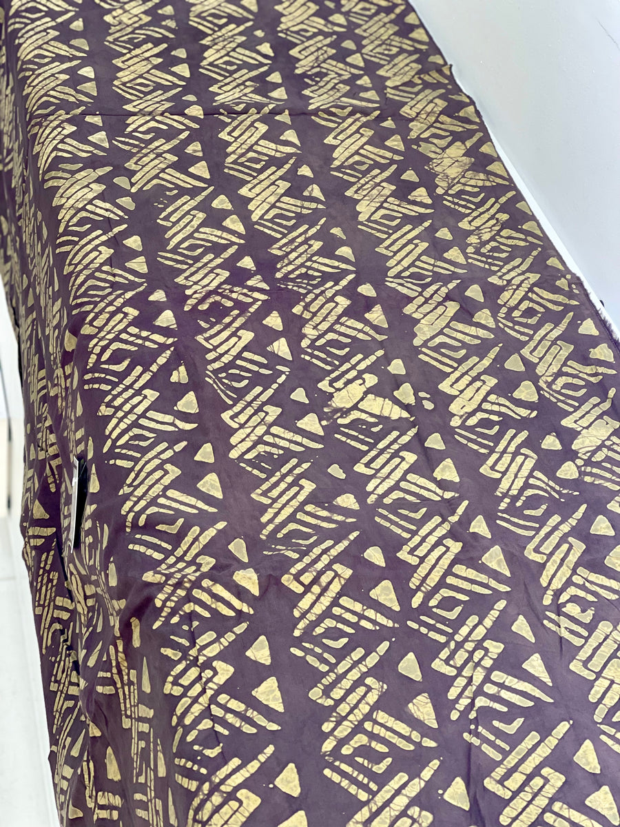 Pastel Brown Oyekola Cotton Brocade Adire