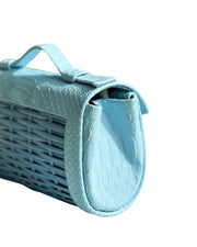 Mimi Baby Blue Cane Clutch Handbag