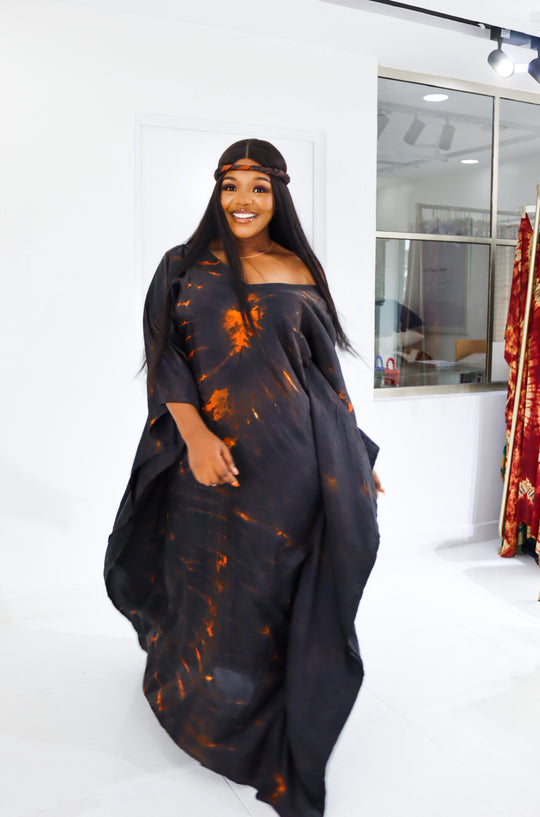 Boubou Kaftan Black Orange