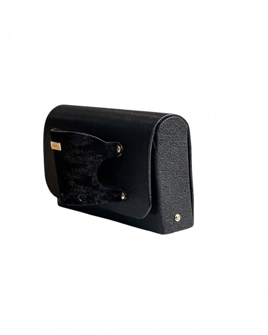 Jaré Black Crater Print Clutch Handbag