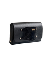 Jaré Black Crater Print Clutch Handbag