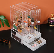 Acrylic Jewelry Storage Box 3 Door With Velvet Drawer