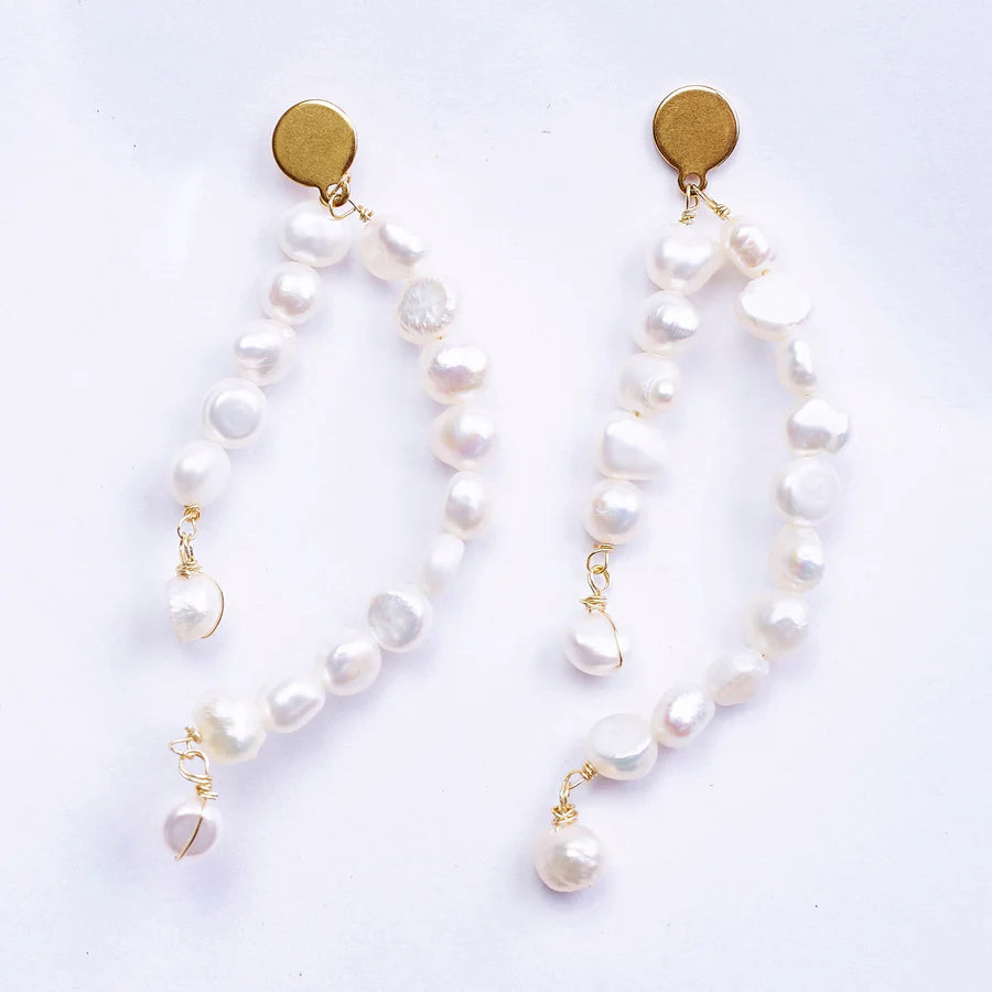 Tamara Drop Pearl Earrings